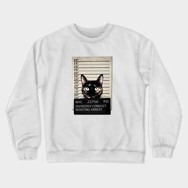 Kitty Mugshot Crewneck Sweatshirt by Nicklas81